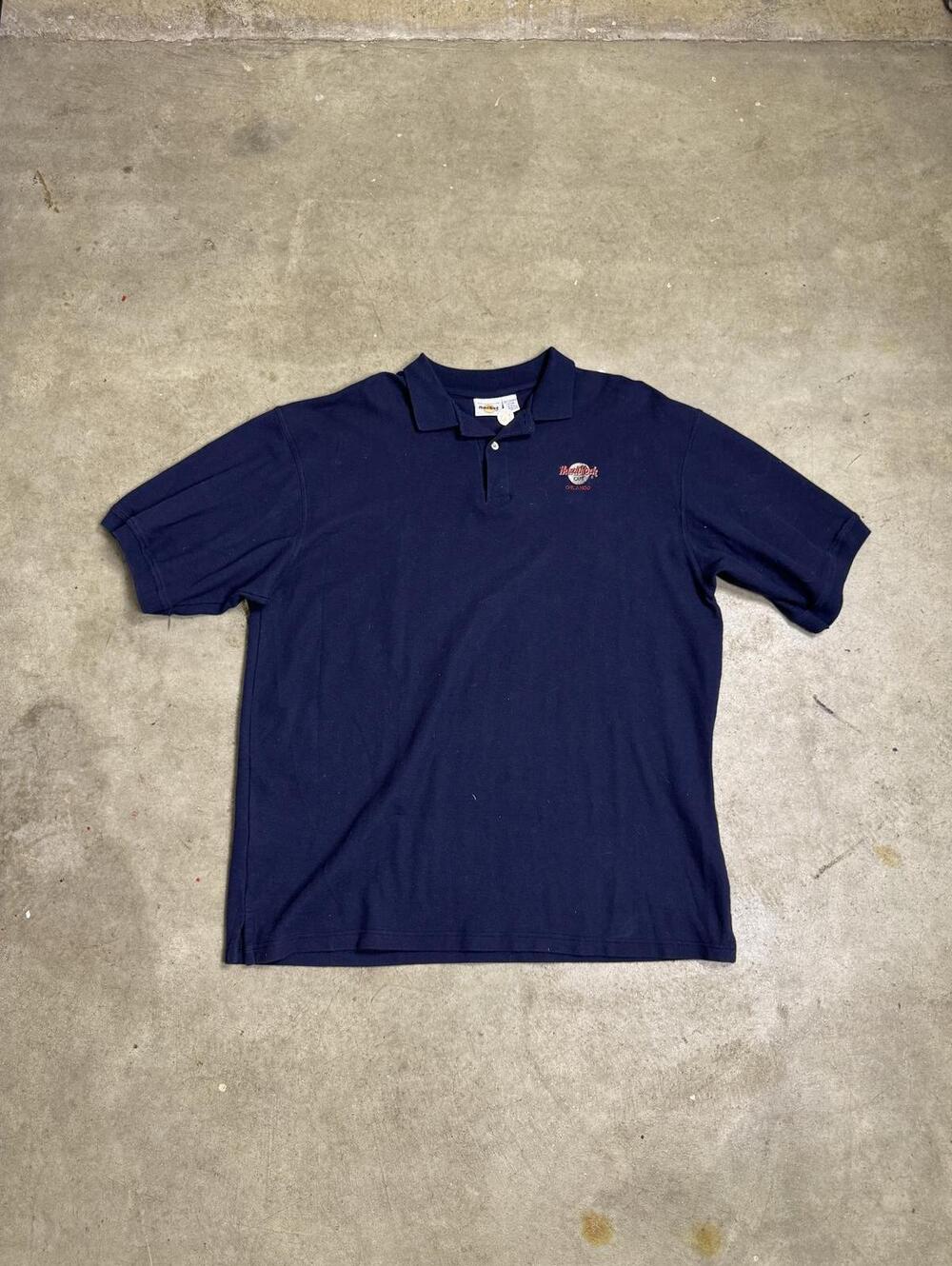 Vintage Hard Rock Cafe Orlando Polo Shirt Navy 2XL